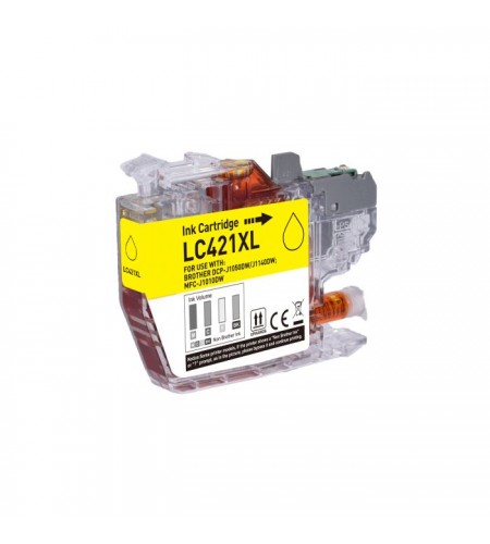 Tinteiro Brother Compatível LC421 XL Amarelo