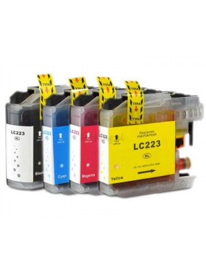 CONJUNTO DE 4 TINTEIROS COMPATÍVEIS BROTHER 223 XL (NOVA VERSÃO)